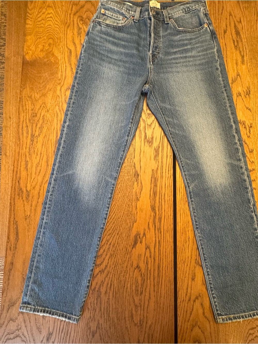 Women’s Levi 501‎ Original Classic Straight Leg Blue Jeans 28 X 20 Button fly